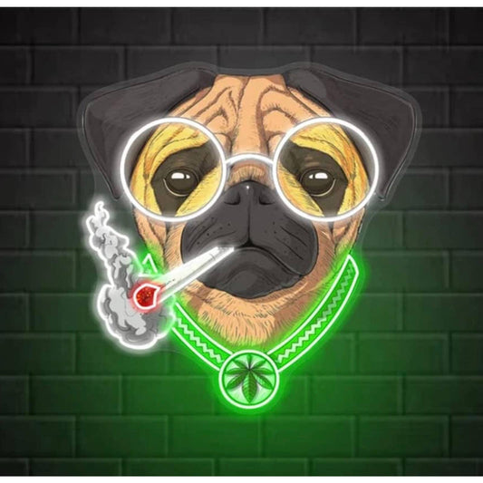 Fun Bright High Pug Puppy Dog LED Night Light Room Wall Decoration
