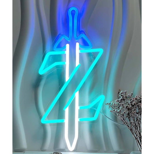Fun Ice Blue Legend of Zelda Master Sword LED Light Video Game Room Decor