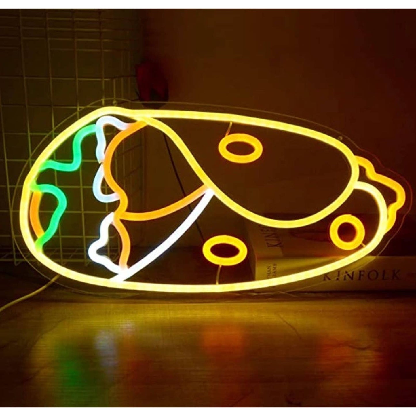 Tasty Bright Stuffed Mexican Burrito LED Night Light Room Wall Decoration
