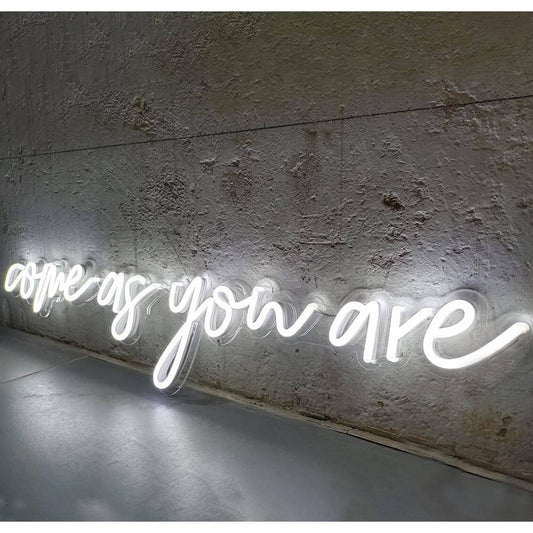 Lovely Bright White “Come As You Are” LED Night Light Room Wall Decoration