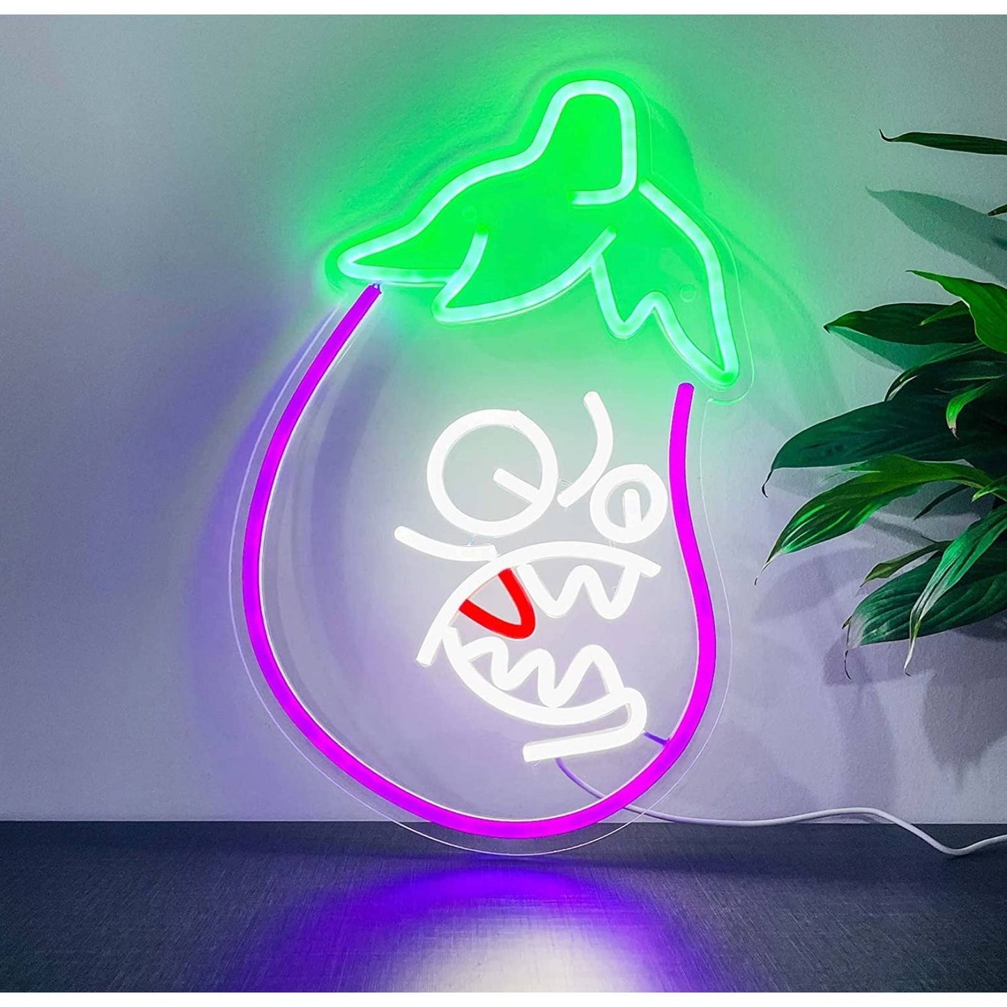 Fun Eggplant Plants vs. Zombies Video Game LED Night Light Room Wall Decor