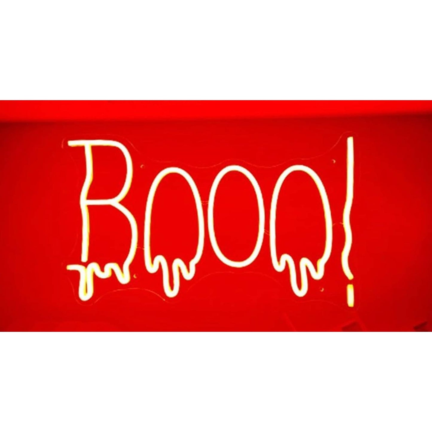 Spooky Bright Red Melting Booo! LED Night Light Room Wall Halloween Decor