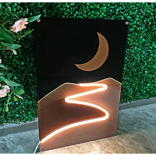 Quality Bright Large Unique Desert Moon LED Night Light Room Wall Art Decor