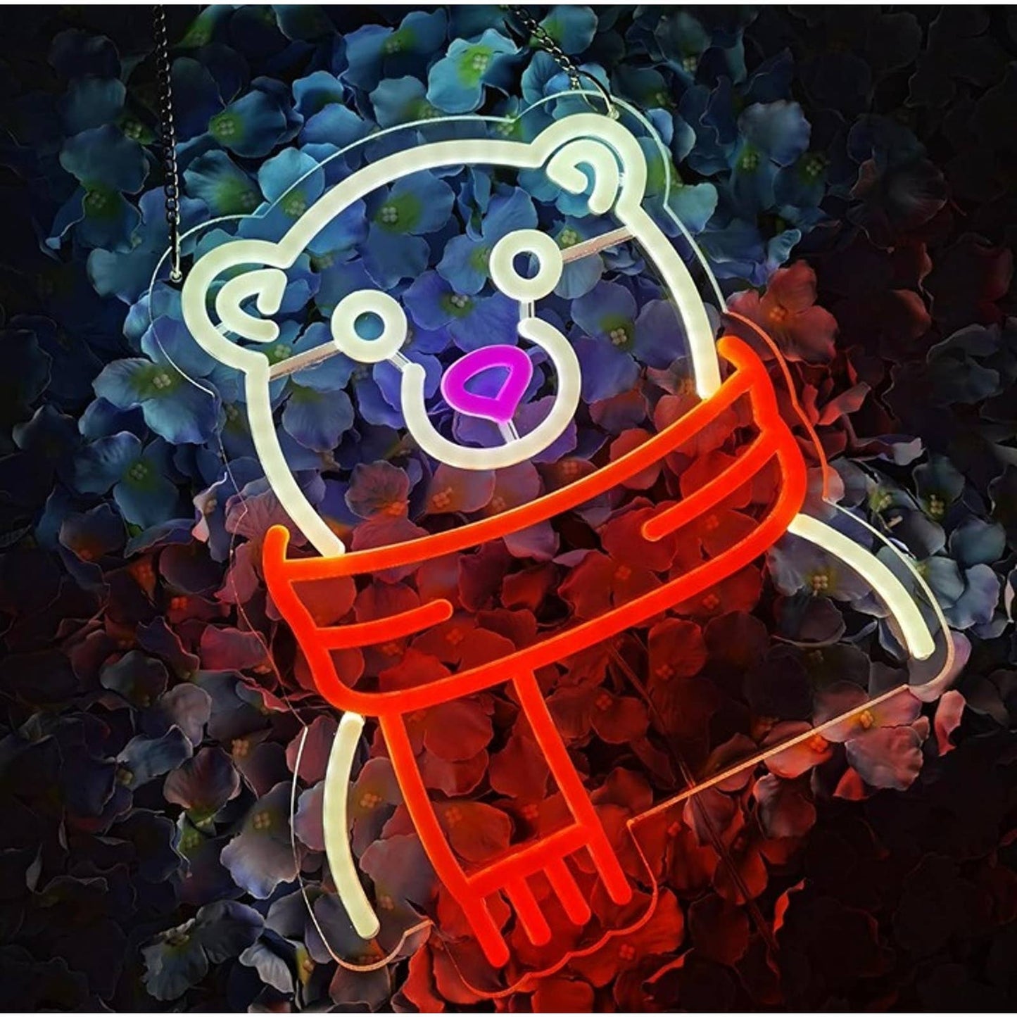 Fun Vivid Bright Polar Bear w/ Scarf LED Night Light Room Wall Decor