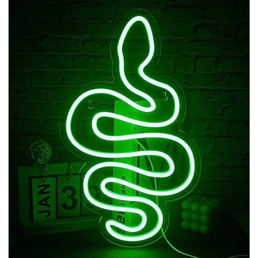 Cool Vivid Bright Green Snake LED Night Light Room Wall Decoration