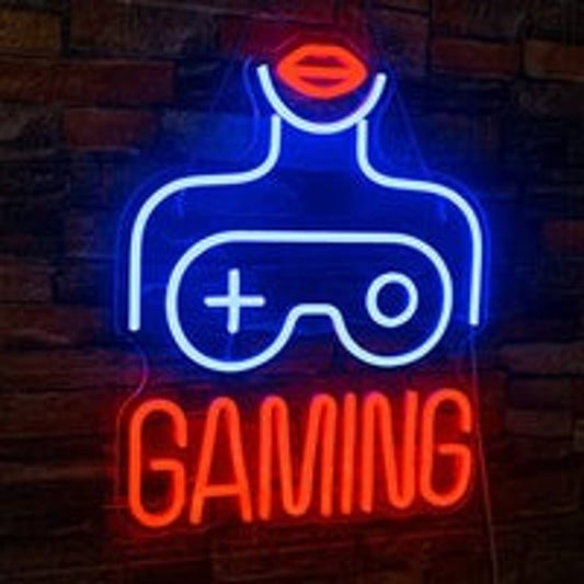 Fun Bright Gaming Woman LED Night Light Room Wall Decoration