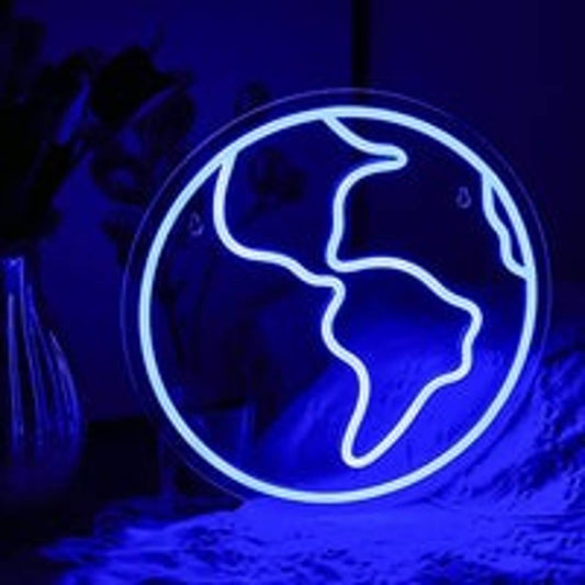 Lovely Bright Blue Planet Earth LED Night Light Room Wall Decoration