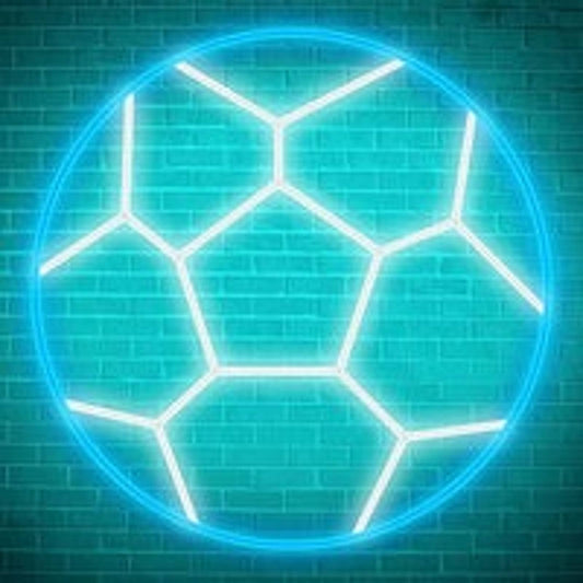 Fun Vivid Bright Light Blue Soccer Ball LED Night Light Room Wall Decoration
