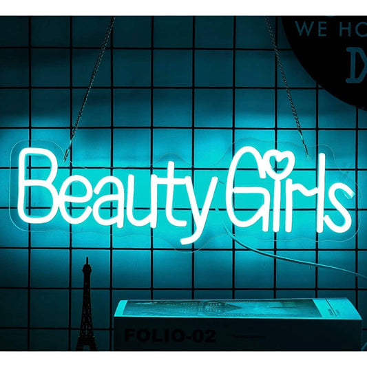 Lovely Bright Cool Blue “Beauty Girls” LED Night Light Room Wall Decoration