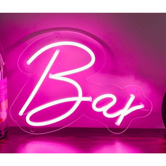 Simple Vivid Bright Pink Bar LED Night Light Party Room Wall Decor