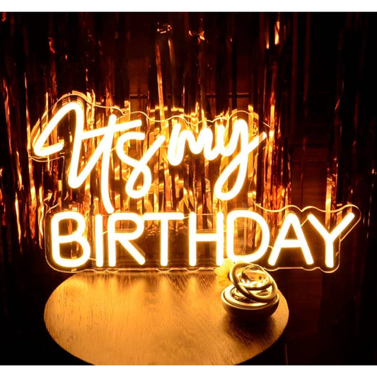 Lovely Bright Warm “It’s My Birthday” LED Night Light Room Wall Party Decoration