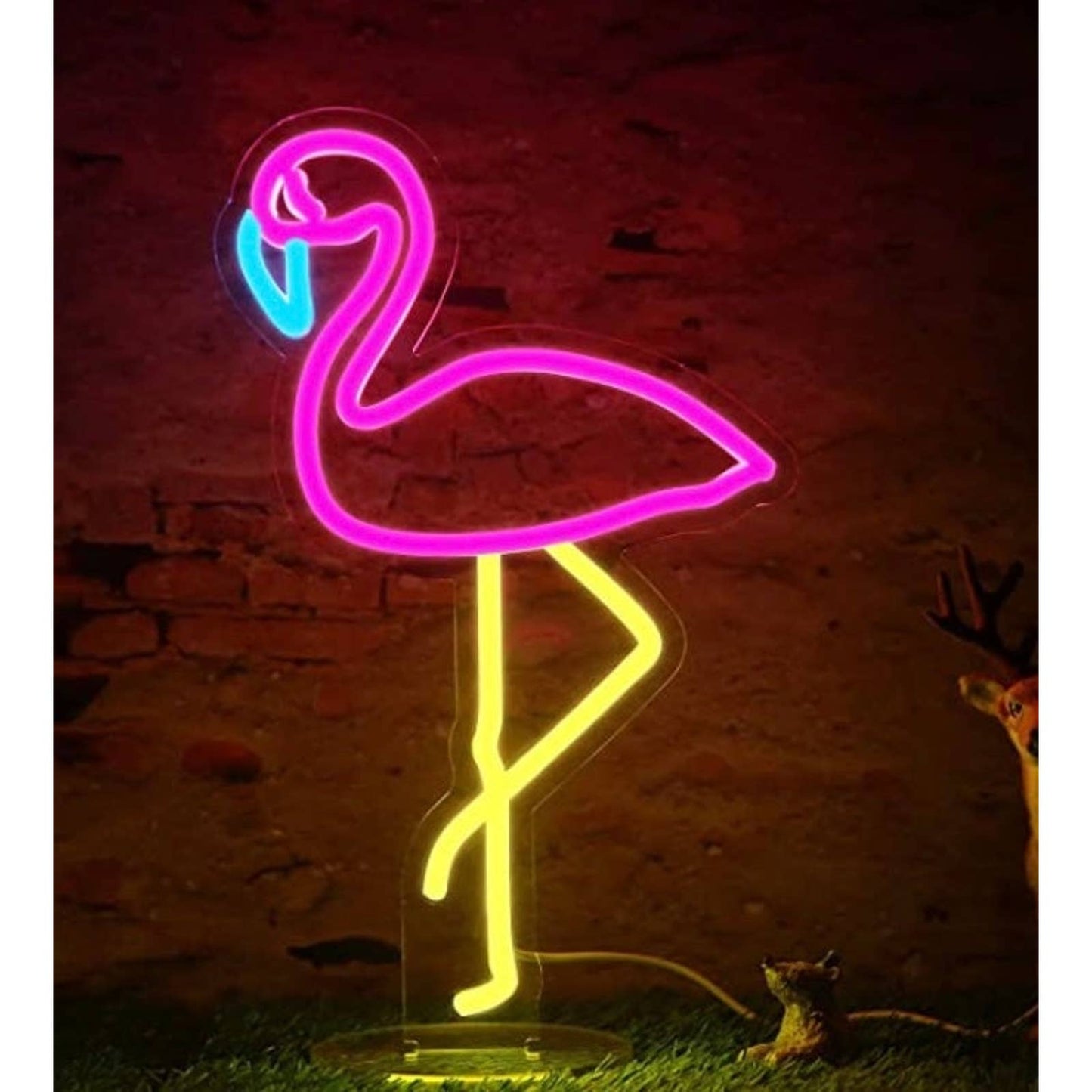 Cute Bright Standing Pink Flamingo LED Night Light Room Decor