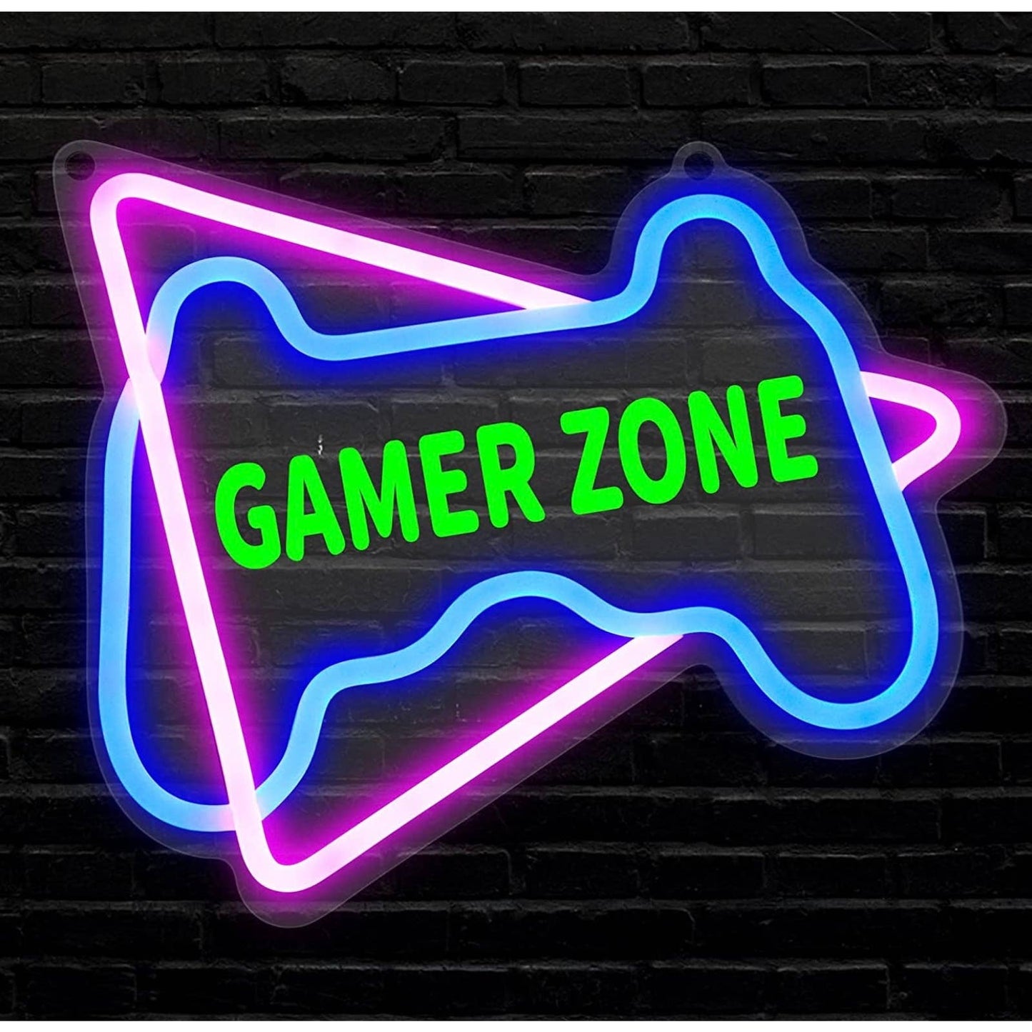 Fun Bright Controller Triangle Gamer Zone LED Night Light Game Room Decor