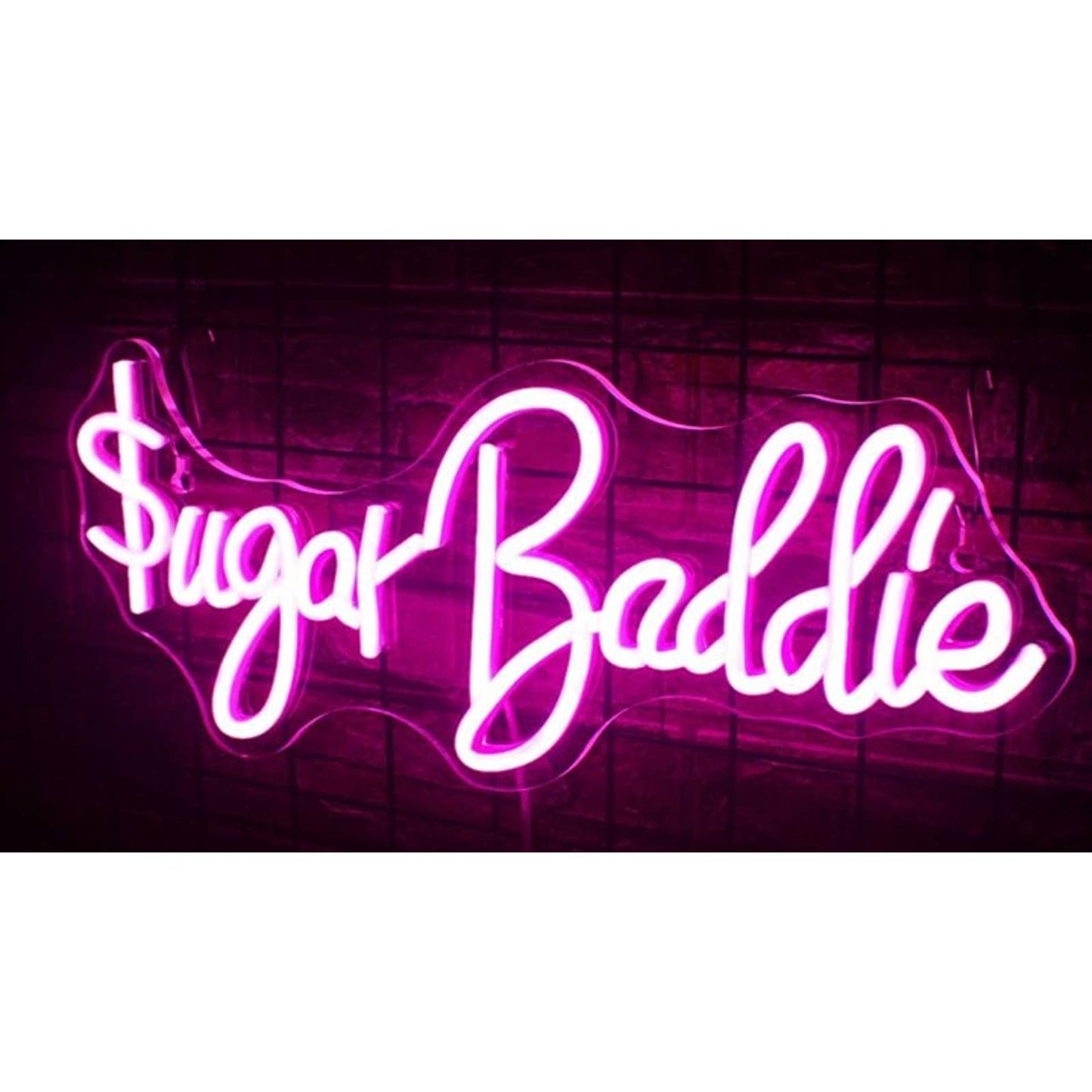 Fun Vivid Bright Pink “Sugar Baddie” LED Night Light Room Wall Decor