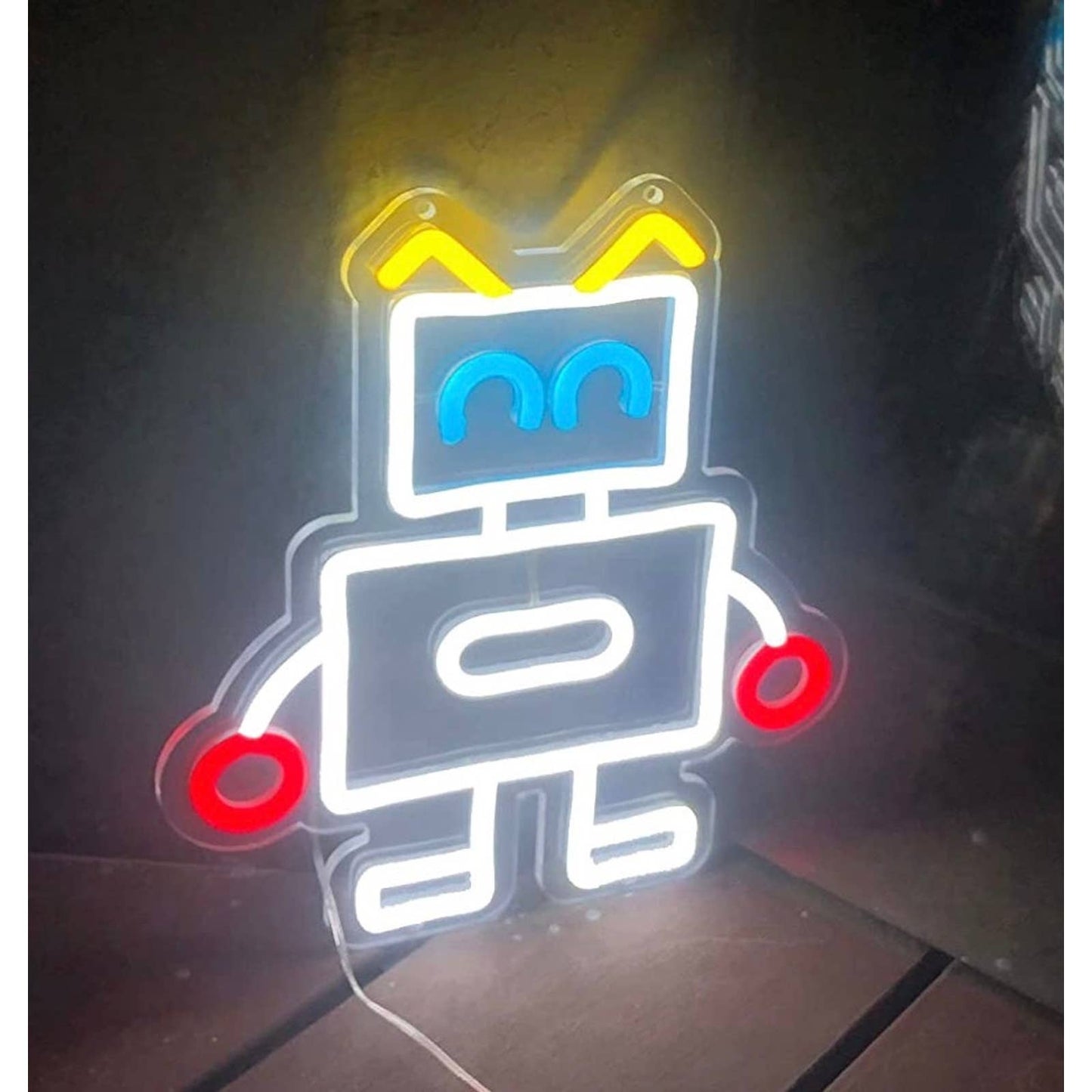 Cute Bright White Baby Robot LED Night Light Room Wall Decoration