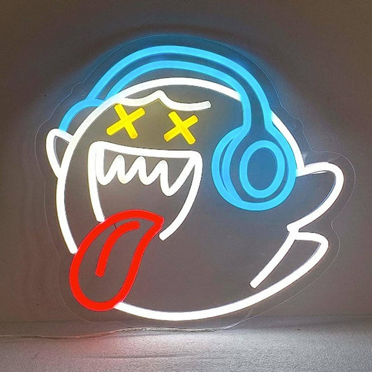 Fun Bright Boo Ghost Listening to Music LED Light Super Mario Video Game Decor
