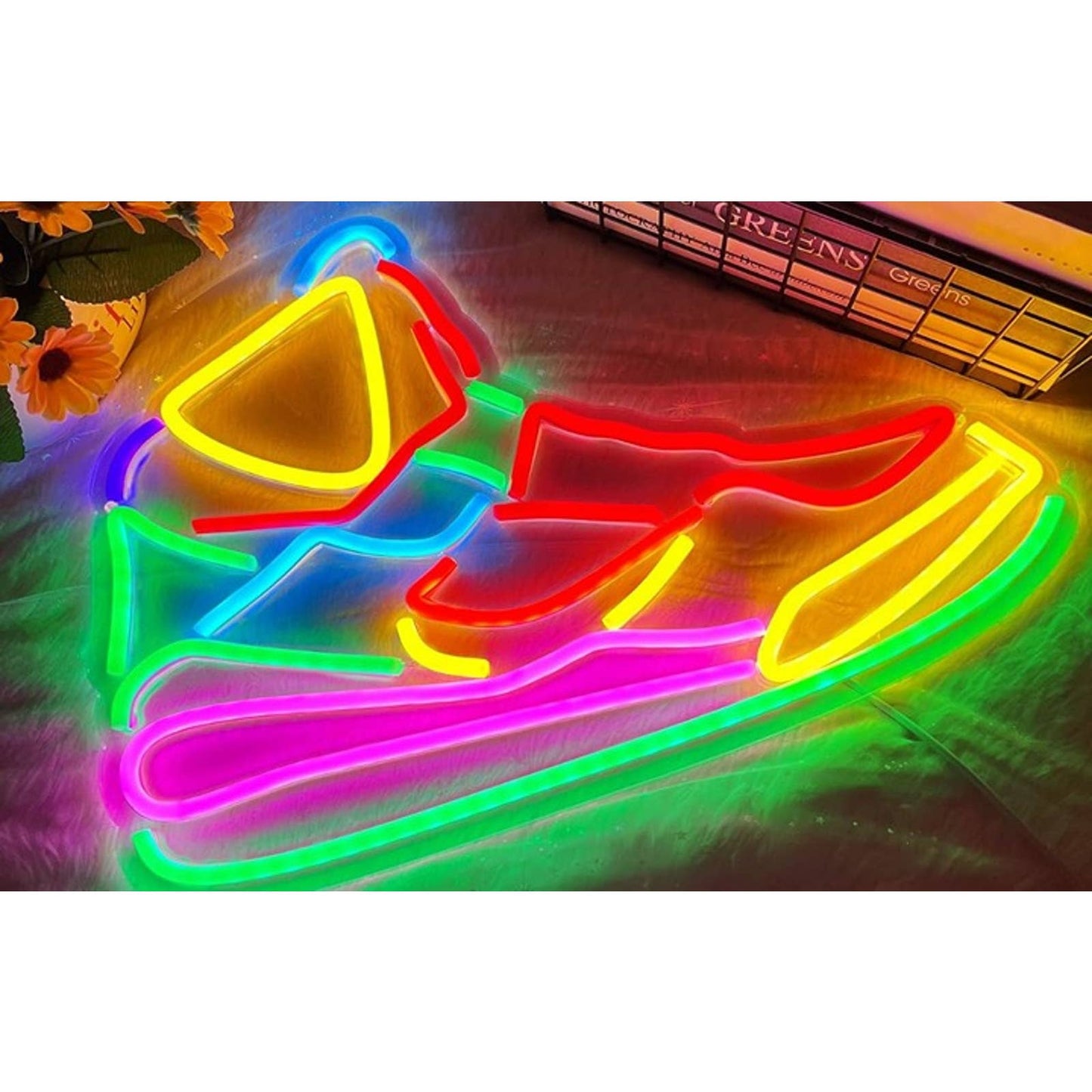 Vivid Fun Bright Rainbow Basketball Sneaker Shoe Nike LED Night Light Decor