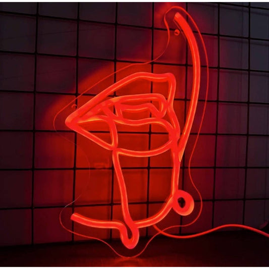 Spooky Bright Red Vampire Lady LED Night Light Room Wall Decoration