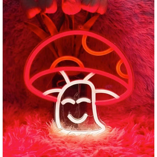 Lovely Bright Plump Happy Red Mushroom LED Night Light Rom Wall Decoration