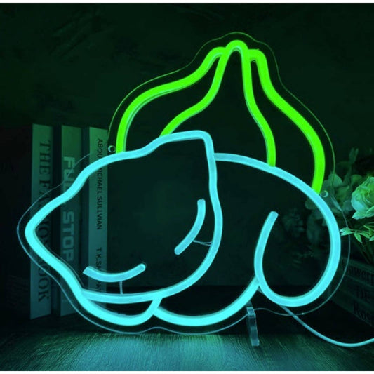 Lovely Bright Sleeping Bulbasaur Pokemon LED Night Light Game Room Wall Decor
