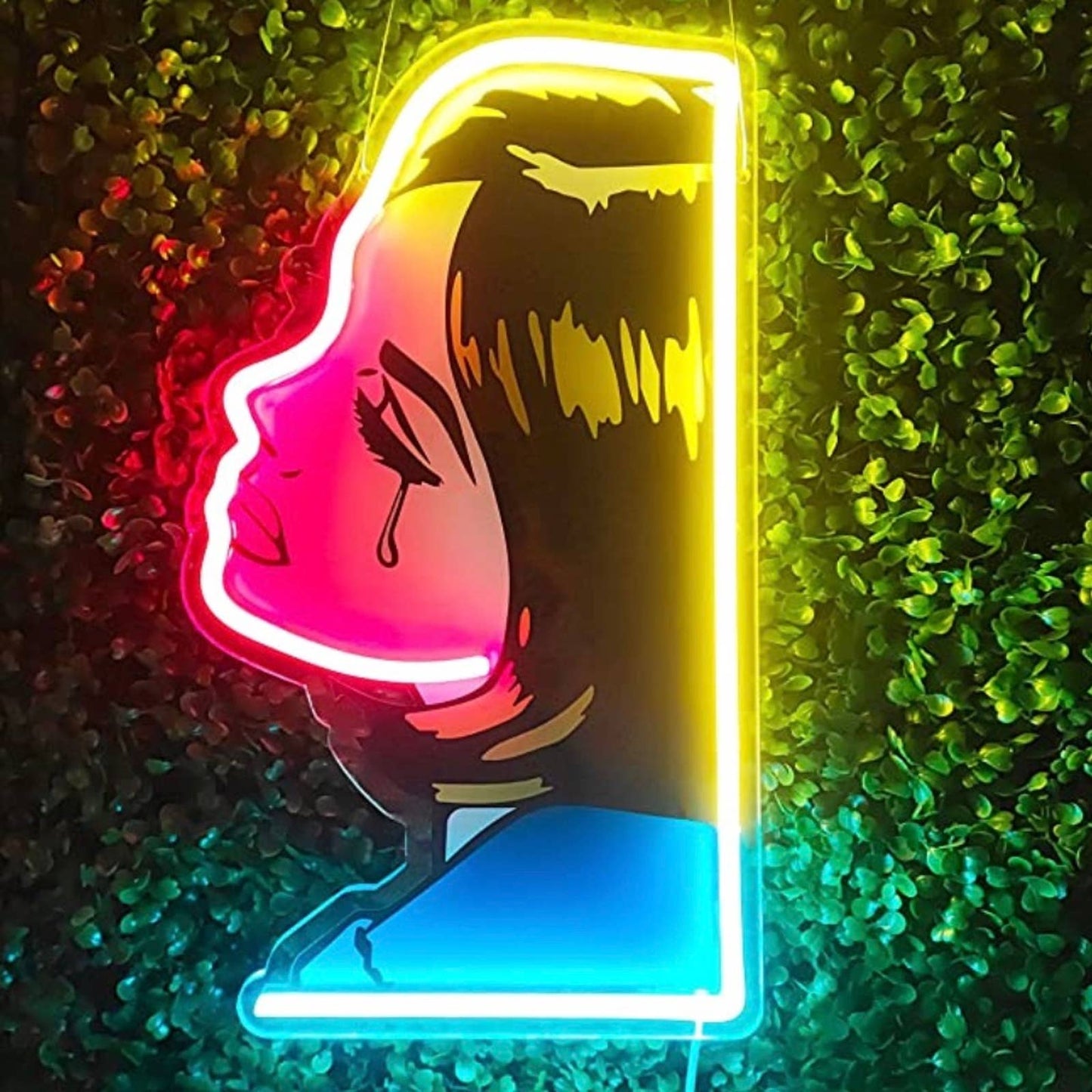 Vivid Bright Colorful Crying Lady LED Night Light Room Wall Decoration