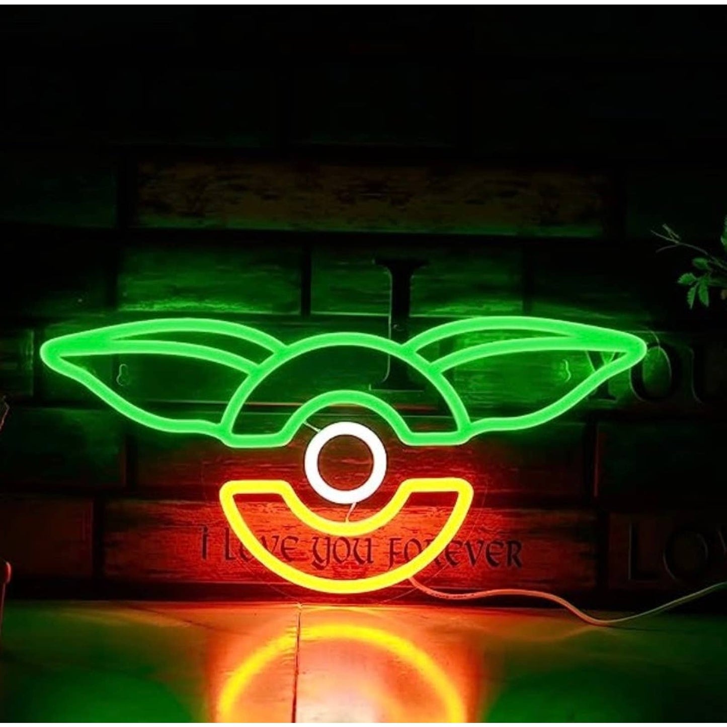 Fun Bright Green Yoda Ear Grogu Pokeball LED Night Light Pokemon StarWars Decor