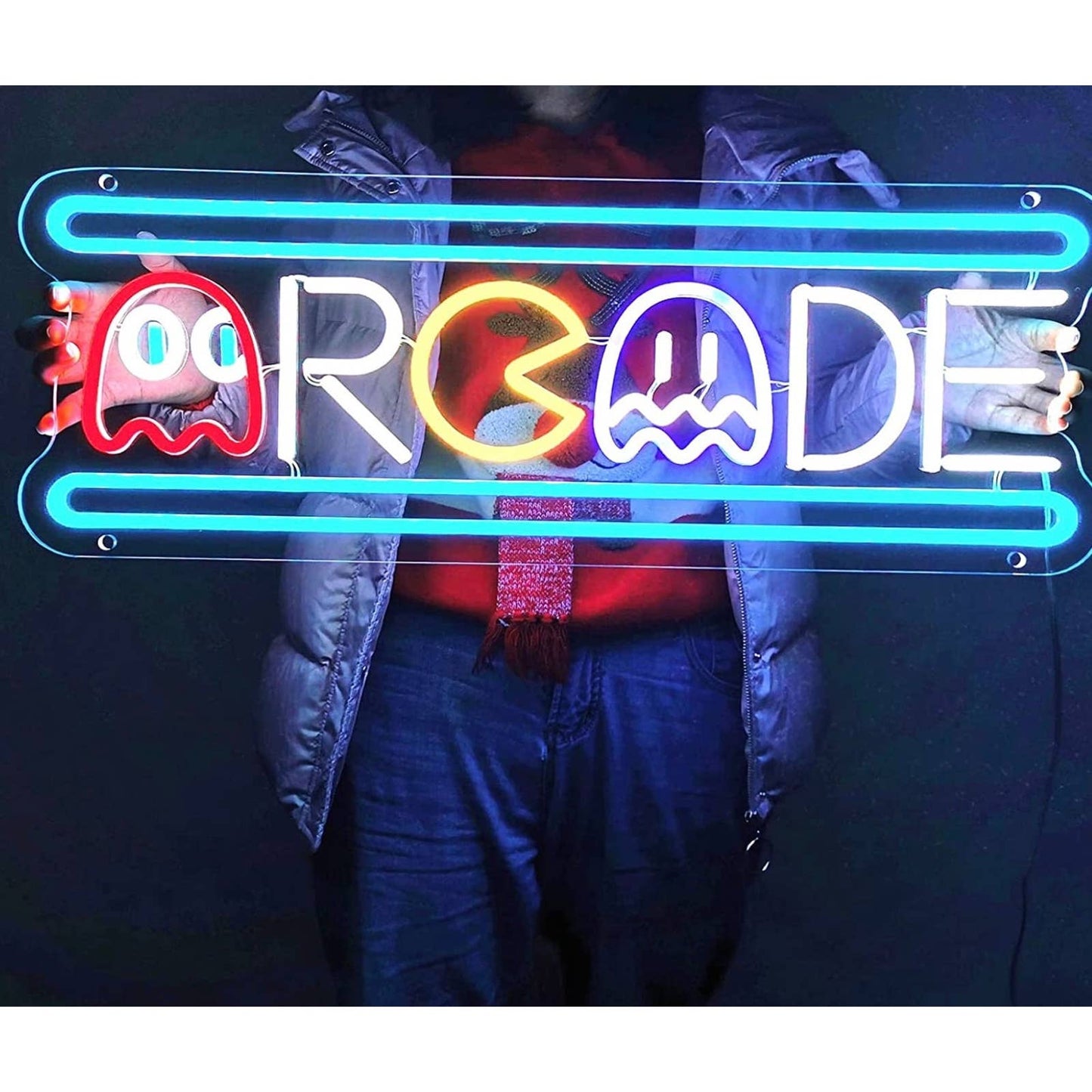Unique Vivid Fun Colorful Arcade Game Room LED Night Light Sign Wall Decor