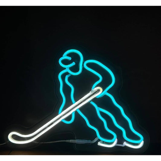 Fun Vivid Bright Hockey Player LED Night Light Room Wall Decoration