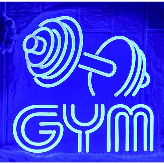 Vivid Bright Fun Blue Dumbbell GYM LED Night Light Exercise Workout Decor