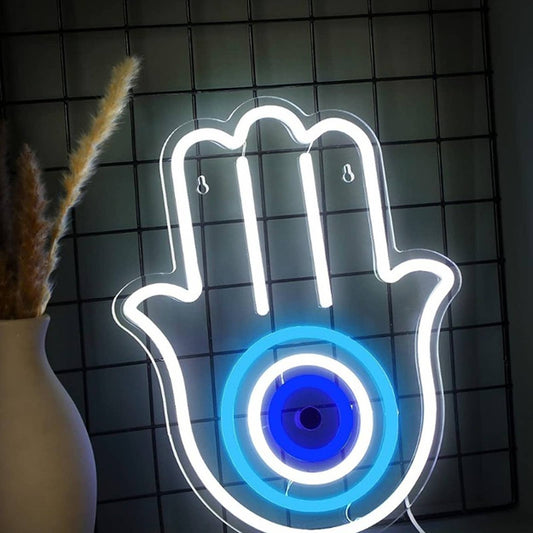 Vivid Bright Blue Mesmerizing Blue Eye in Hand LED Light all  Decor