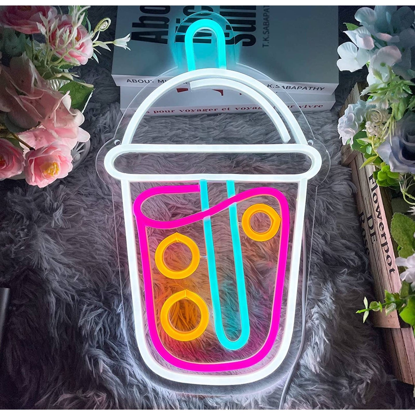 Tasty Bright Colorful Boba Tea LED Night Light Room Wall Decoration