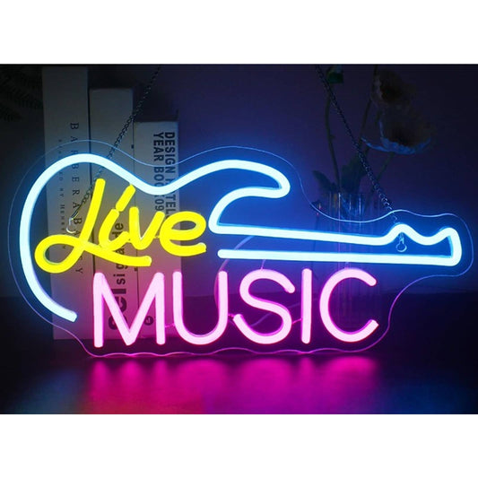 Fun Vivid Bright Pink/Blue/Yellow Live Music LED Night Light Concert Wall Decor