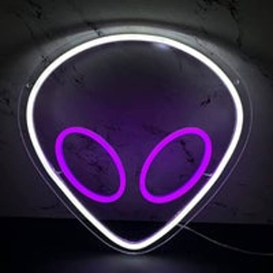 Vivid Bright White Purple Eye Alien LED Night Light Room Wall Decoration