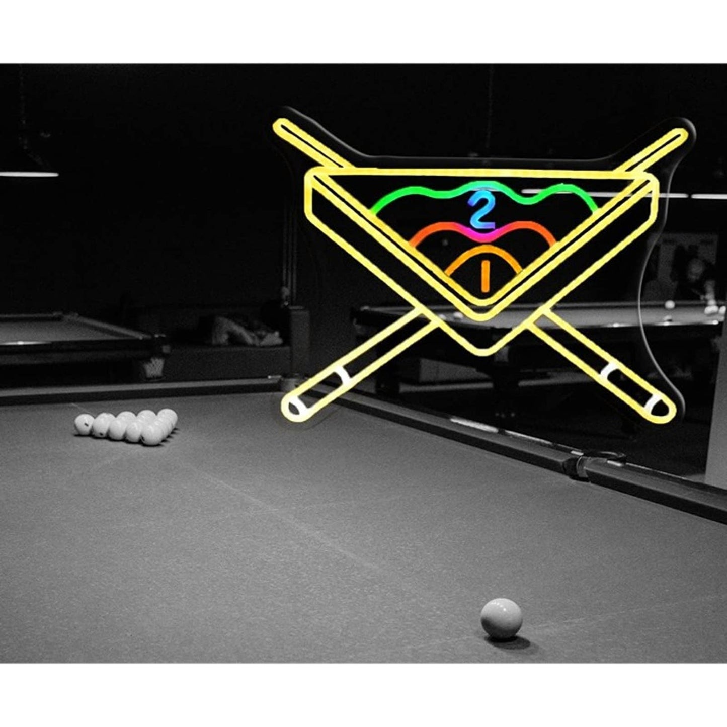 Fun Vivid Bright Pool Ball, Stick & Triangle Billiards LED Light Game Room Decor