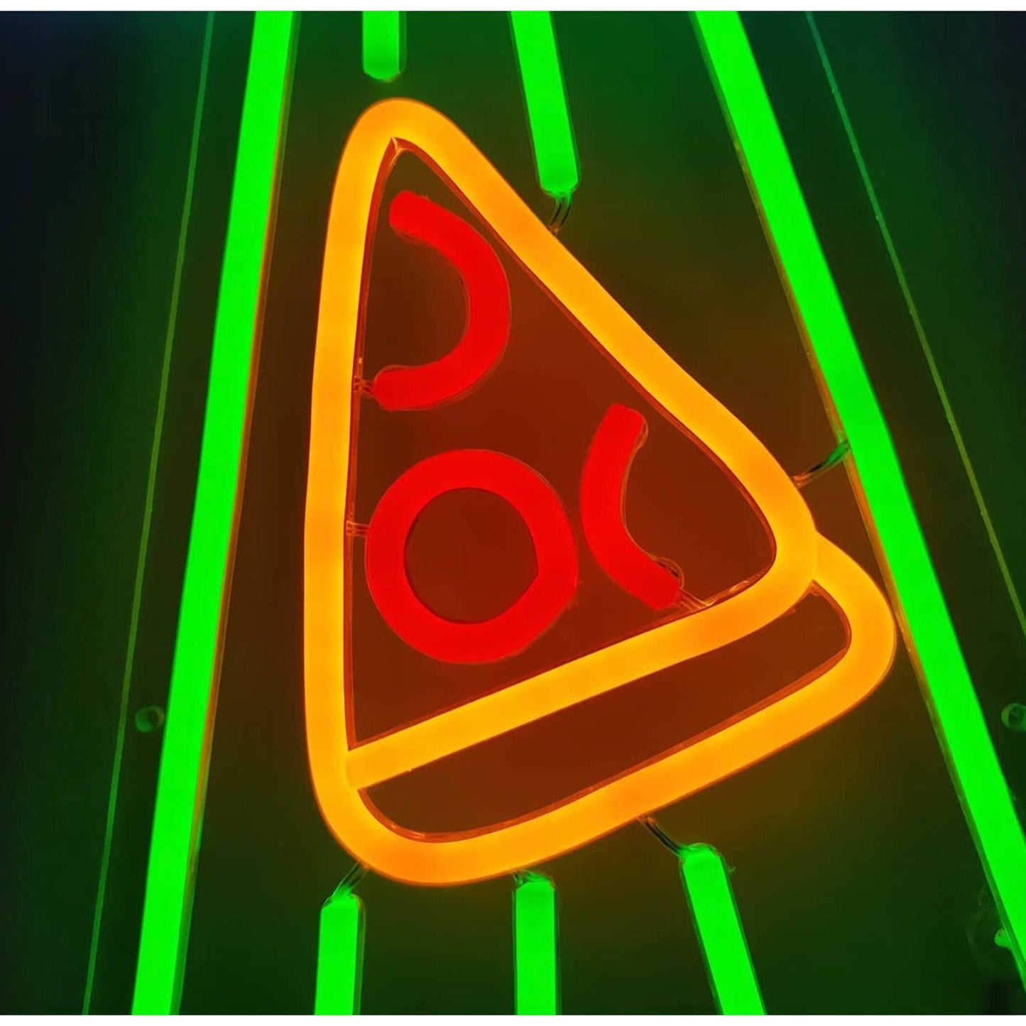 Fun Bright Alien Spaceship UFO Abducting Pizza Slice LED Night Light Room Decor