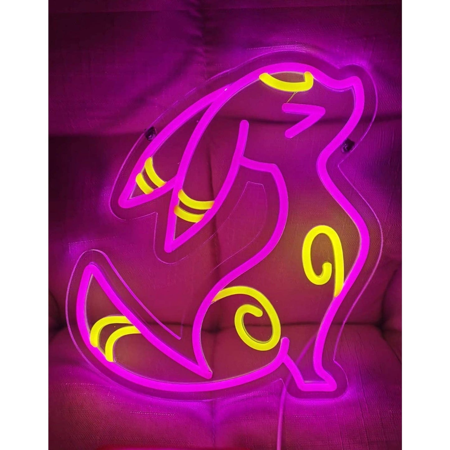 Fun Bright Pink / Yellow Umbreon Eevee Pokemon LED Night Light Game Room Decor