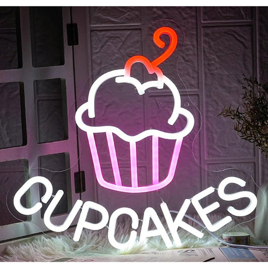 Lovely Bright Pink Cupcake LED Night Light Room Wall Decoration