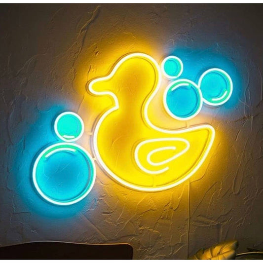 Lovely Bright Rubber Ducky Bubble Bath LED Night Light Room Wall Decoration