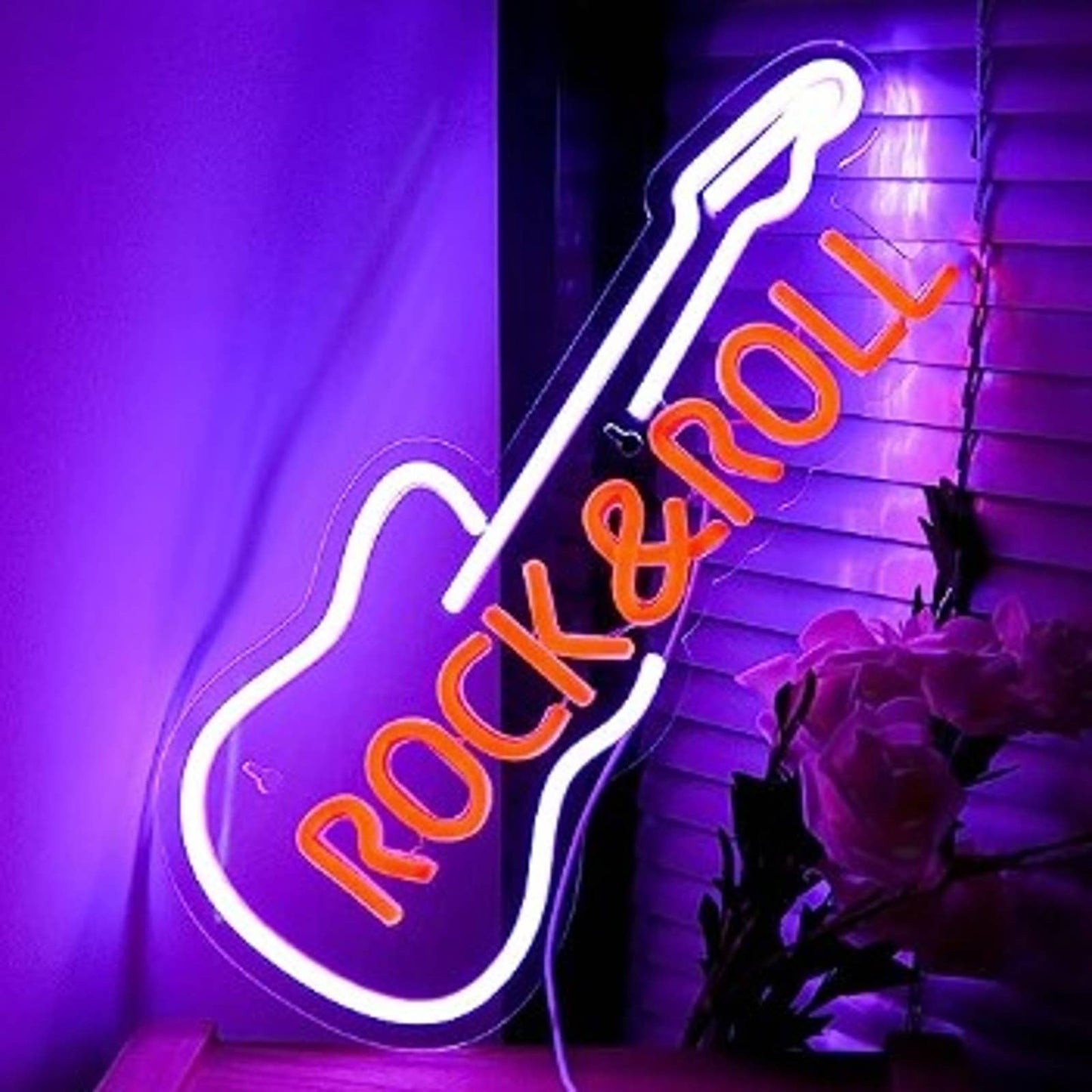 Vivid Bright Fun Rock & Roll Electric Guitar LED Night Light Music Concert Decor
