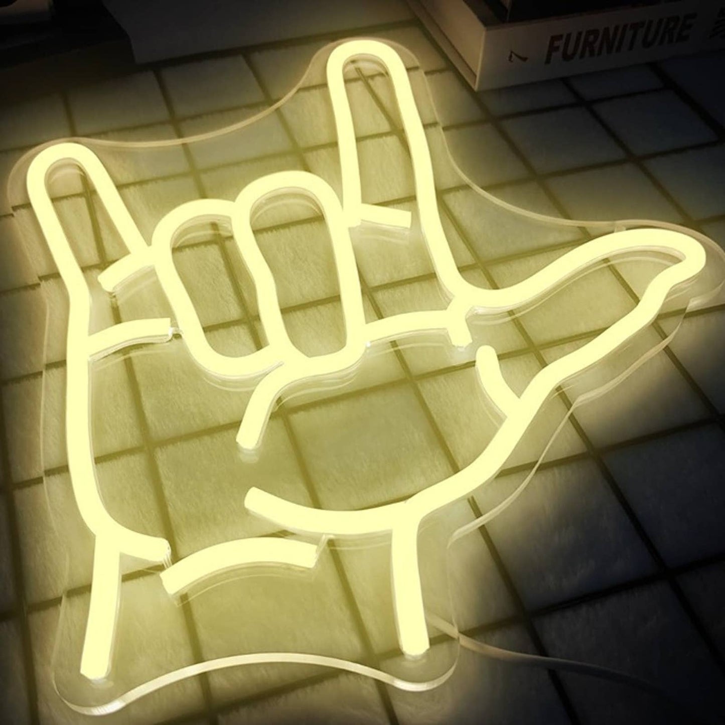 Romantic Bright Warm White I Love You Hand Gesture LED Night Light Decor