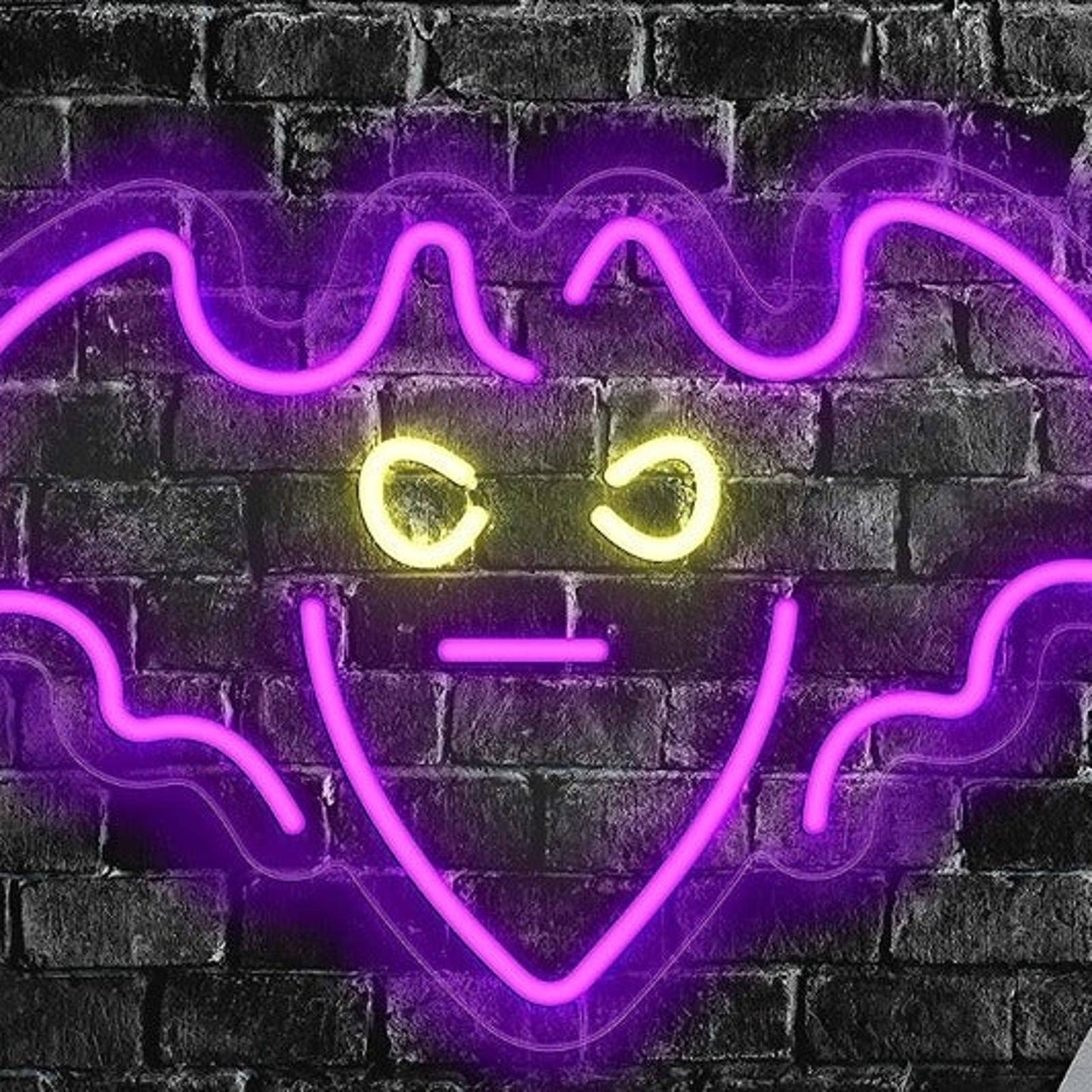 Spooky Bright Purple Bat LED Night Light Room Wall Decor
