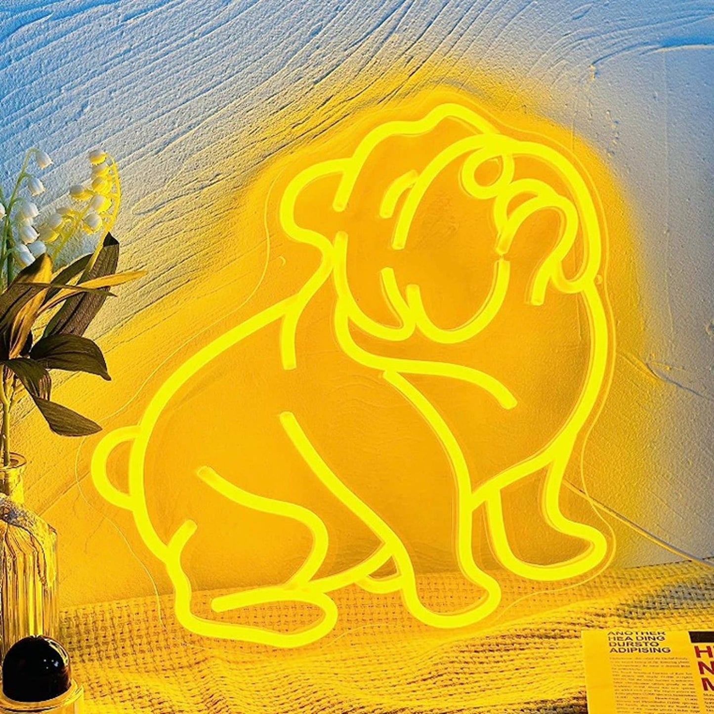 Adorable Vivid Bright English Bulldog LED Night Light Pet Puppy Decor