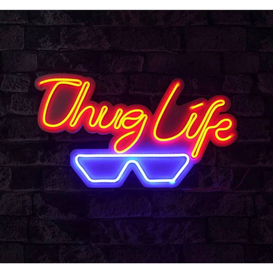 Fun Bright “Thug Life” Sunglasses LED Night Light Room Wall Decoration