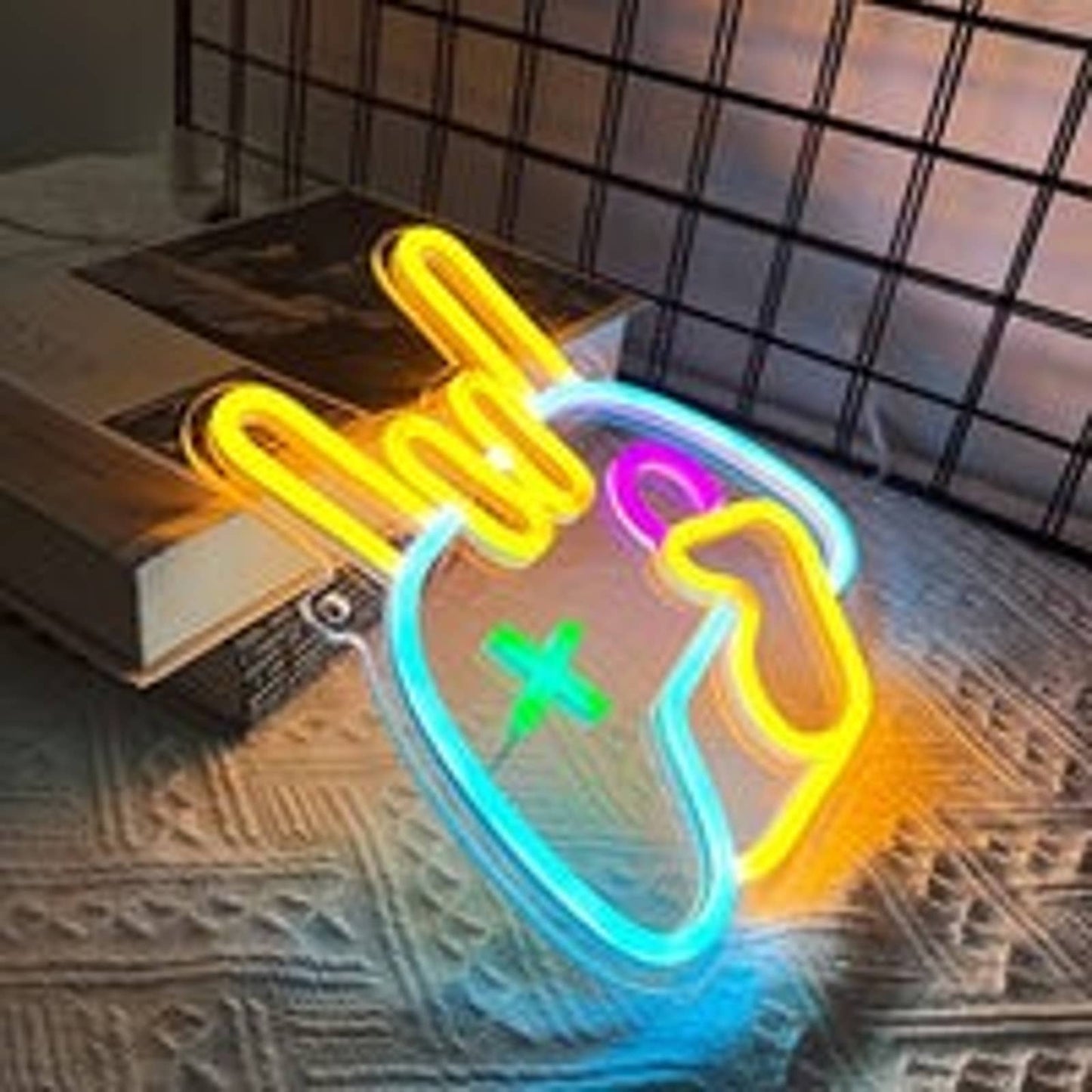 Fun Bright Colorful Game Controller Hand LED Night Light Room Wall Decoration