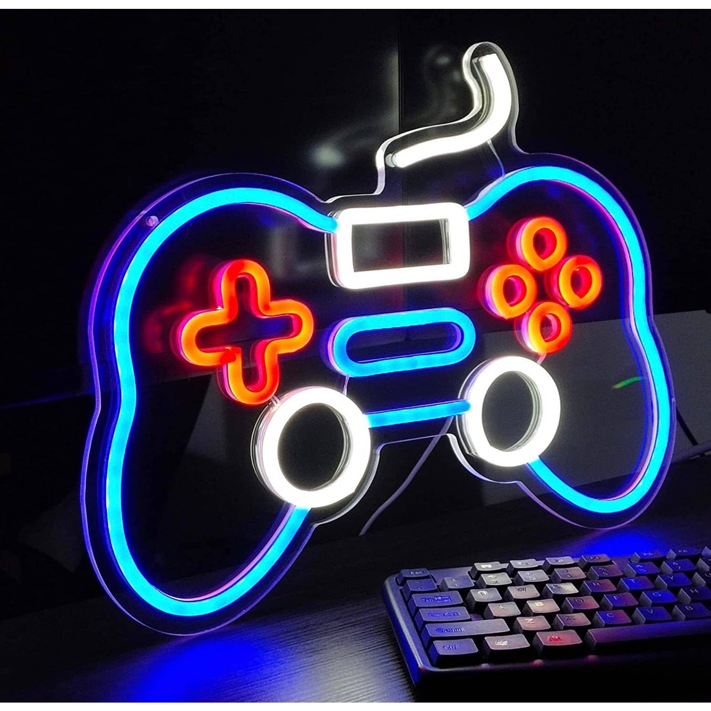 Cool Blue / Red / White Video Game Controller LED Night Light Room Wall Decorati