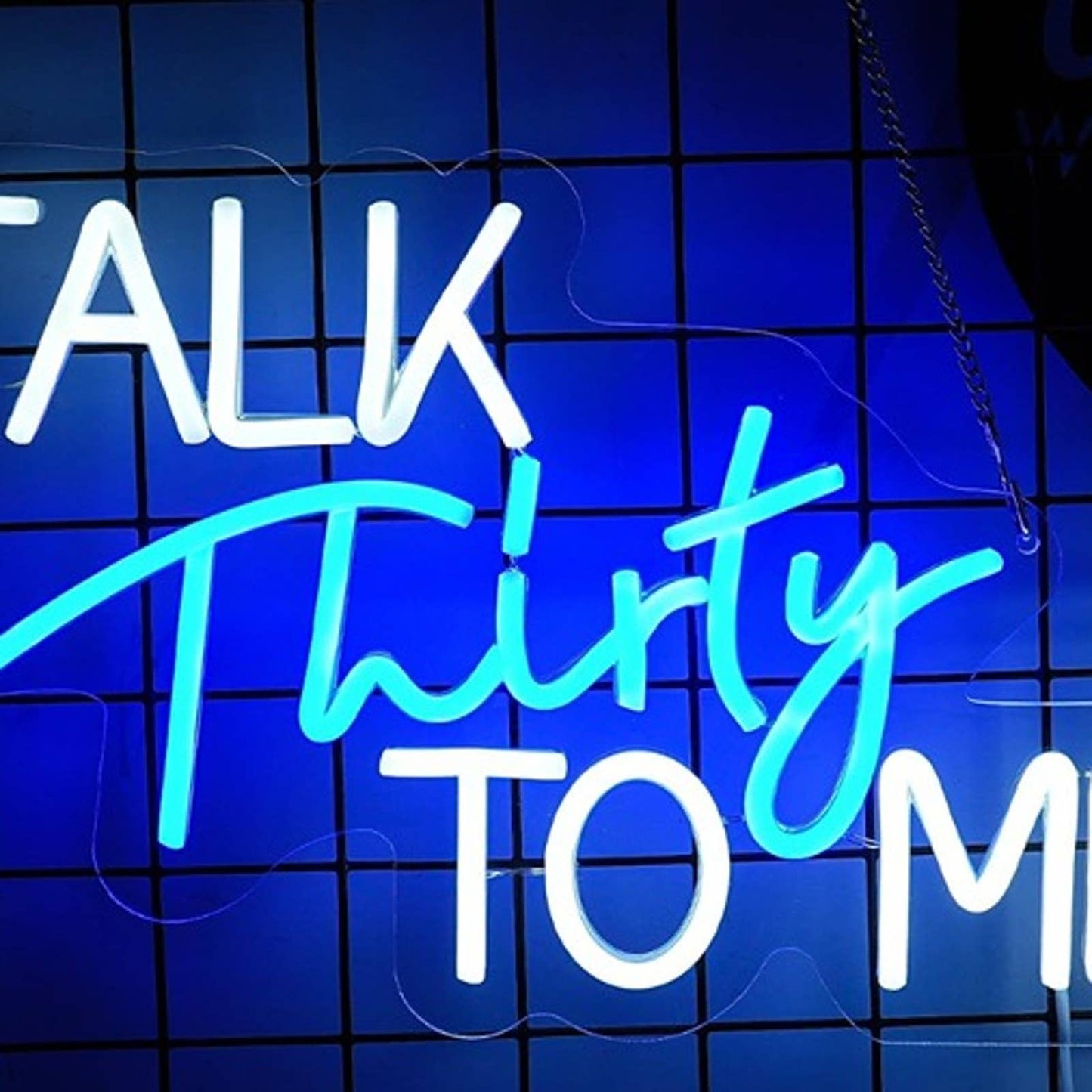 Fun Bright Blue “Talk Thirty To Me” LED Night Light Room Wall Party Decor