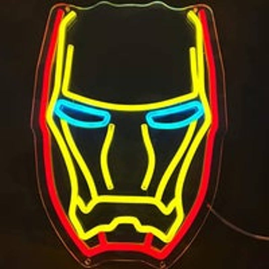 Vivid Bright Red Iron Man Super Hero LED Night Light Marvel Avengers Wall Decor