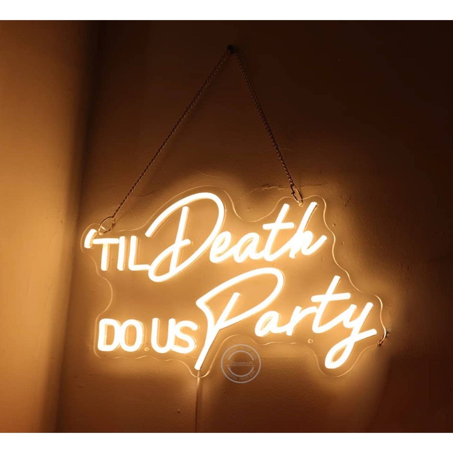 Bright White “Til’ Death Do Us Party” LED Night Light Love Room Decoration