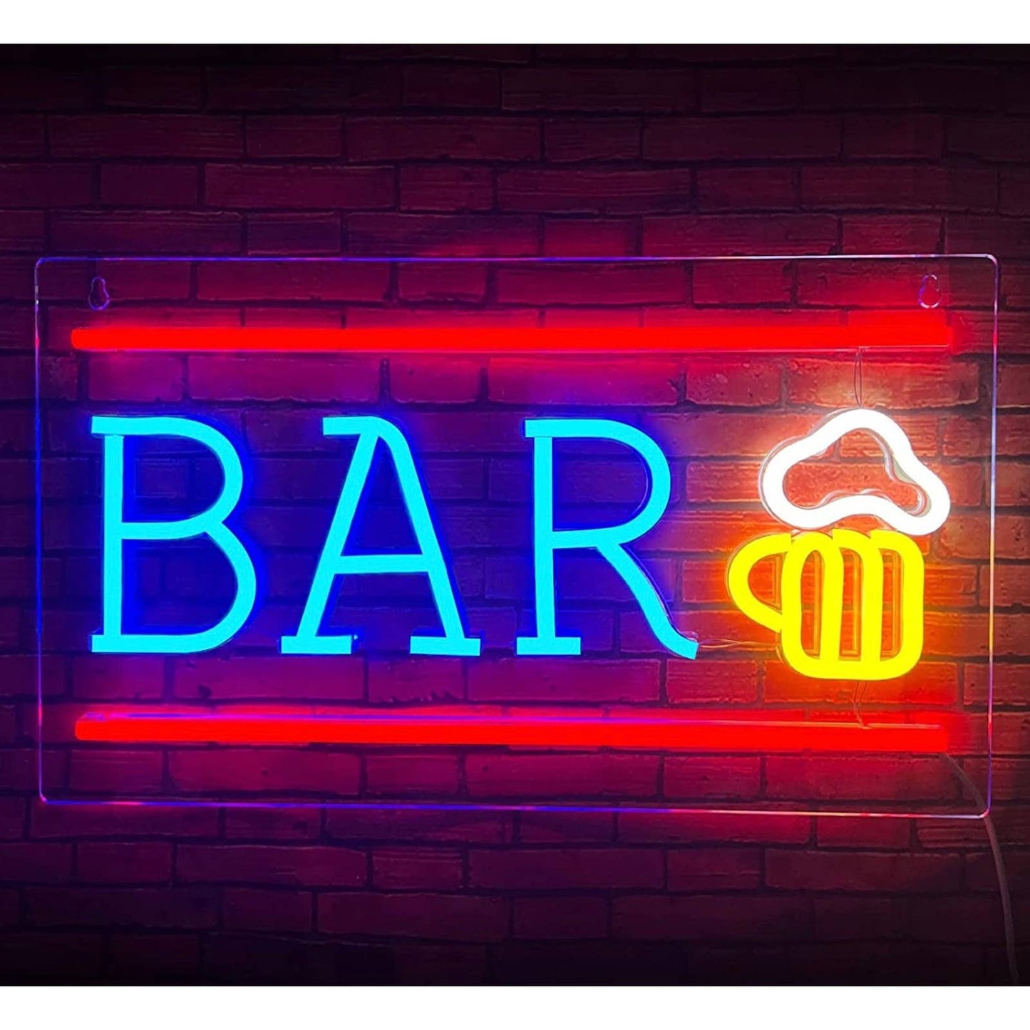Vivid Bright Red Line Beer Bar LED Night Light Party Room Wall Decoration