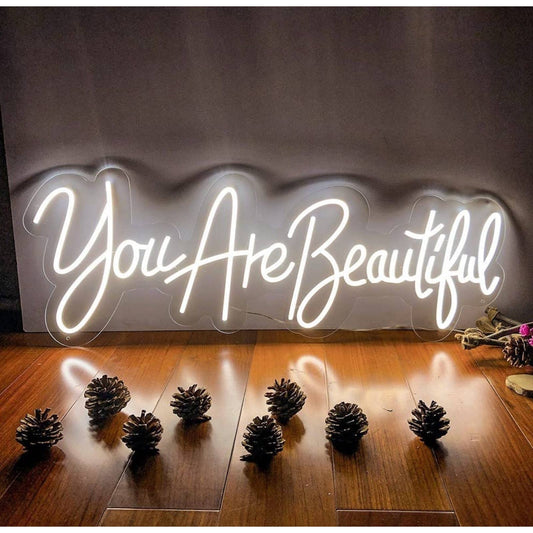 Adorable Bright “You Are Beautiful” LED Night Light Room Wall Decoration